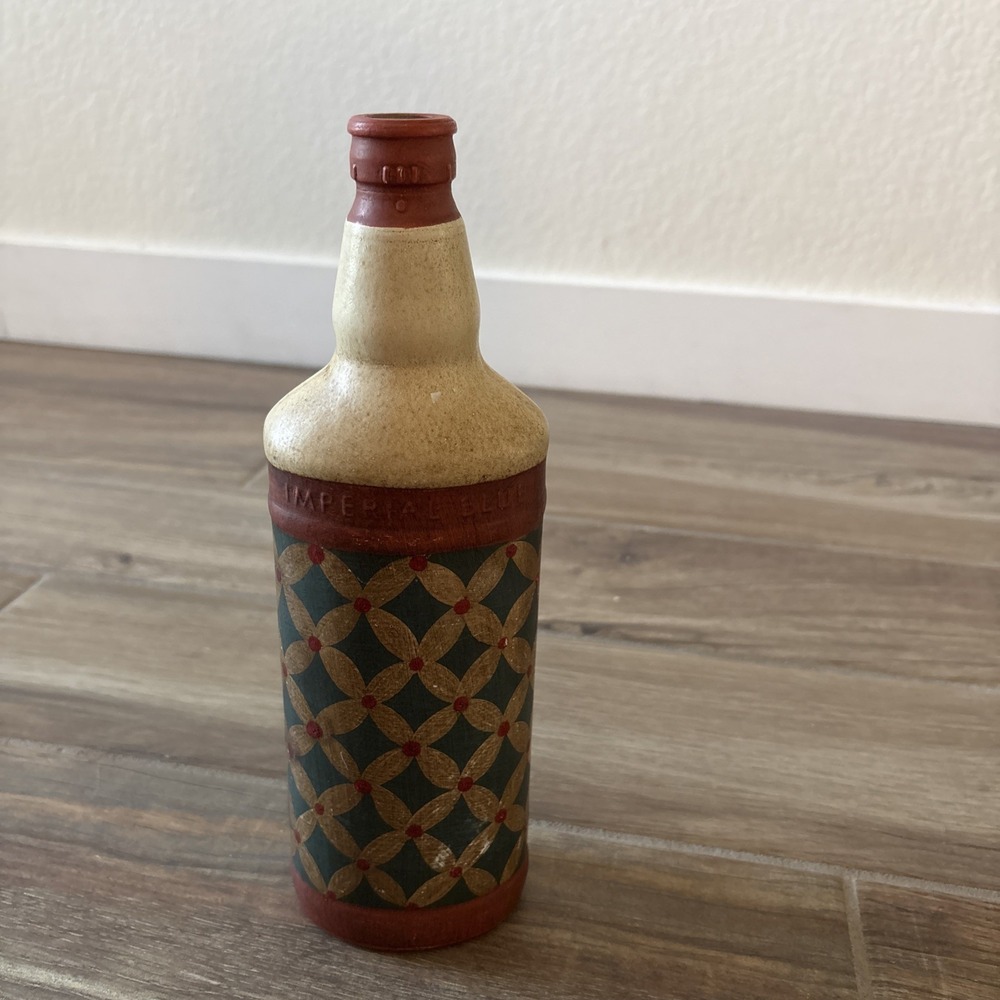 Handpainted Glass Bottles India Boho‎ Floral Flowers 11" 12" Red Green